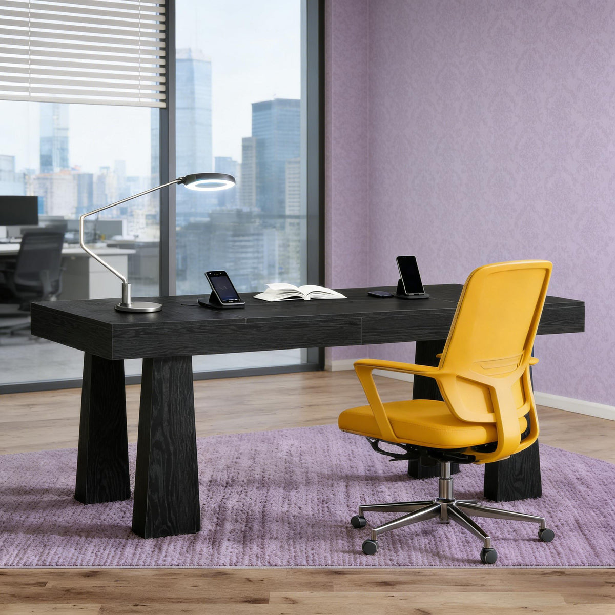 Executive writing desk, black