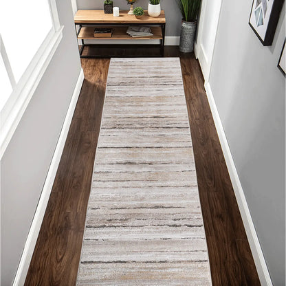 Striped Runner Rug, Brown