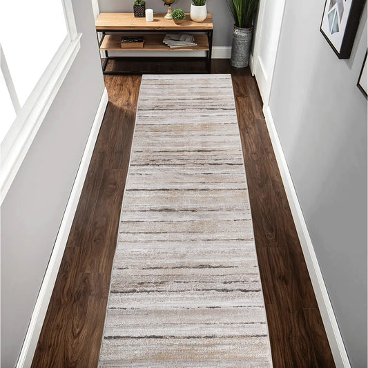 Striped Runner Rug, Brown