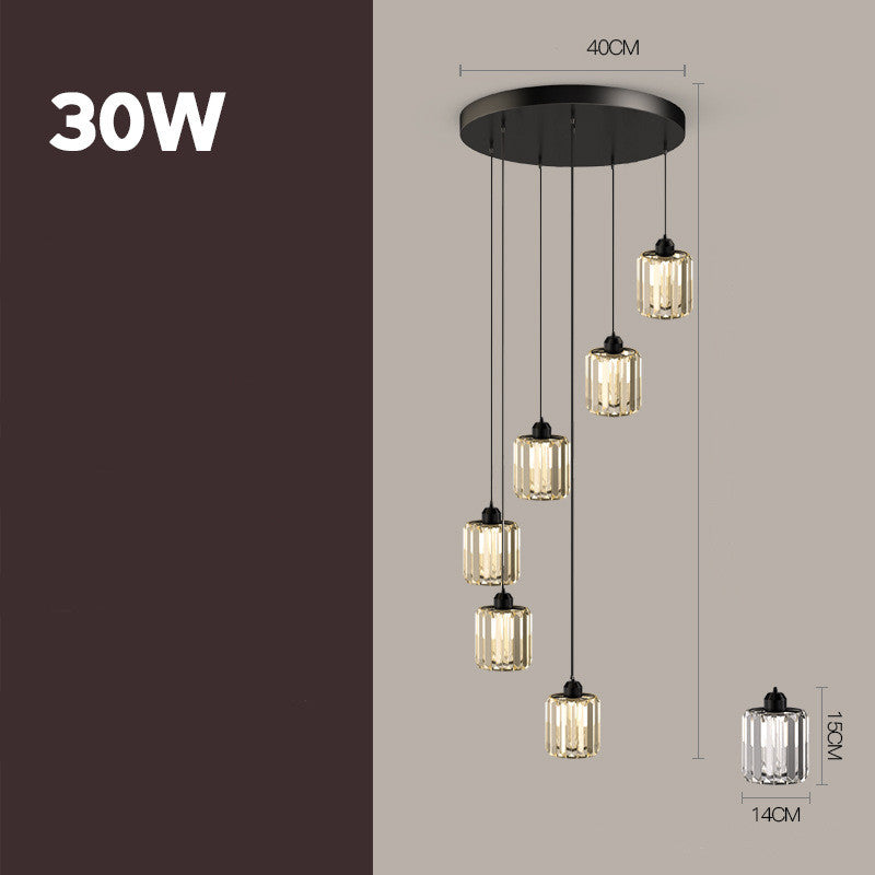 Disc-style glass chandelier, black