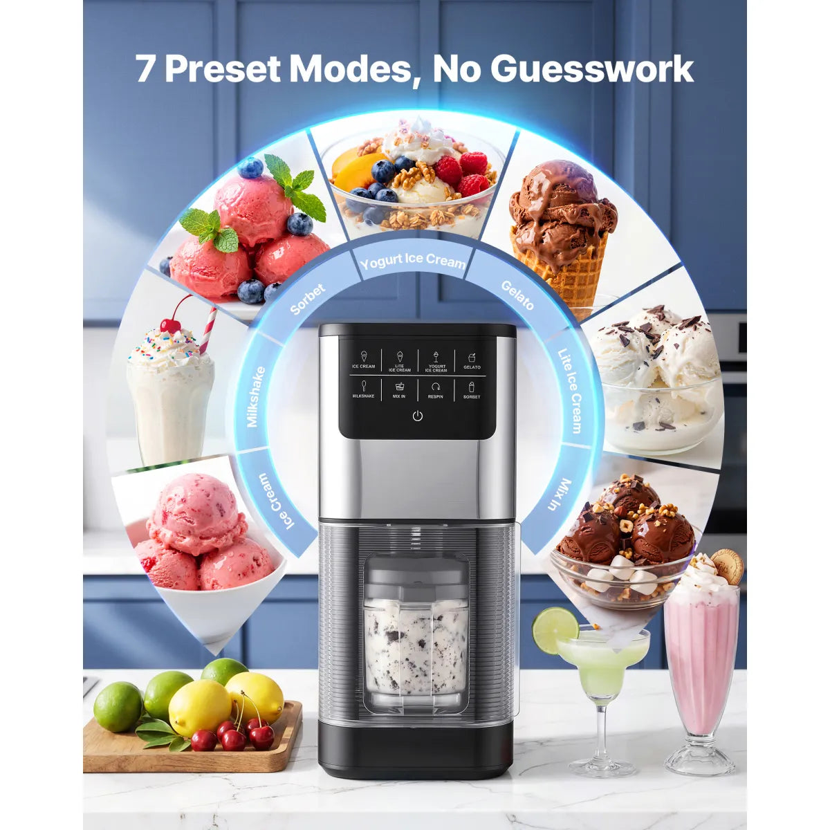 7-in-1 Ice Cream Maker – Frozen Treat Machine for Gelato, Sorbet and Frozen Yogurt