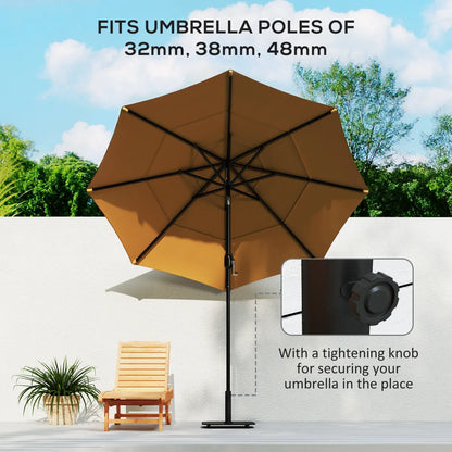 Square Patio Umbrella Base, 41 lbs Metal Stand with Adjustable Foot Pads, Black