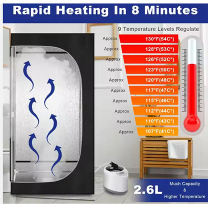 Portable Steam Sauna Tent – Foldable Full-Body Home Sauna with 2.6L Steamer