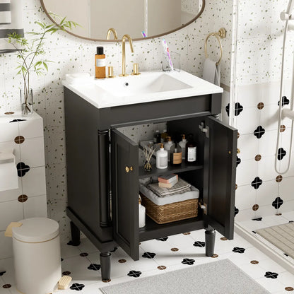 24" Bathroom Vanity with Sink, Modern Storage Cabinet – view 2