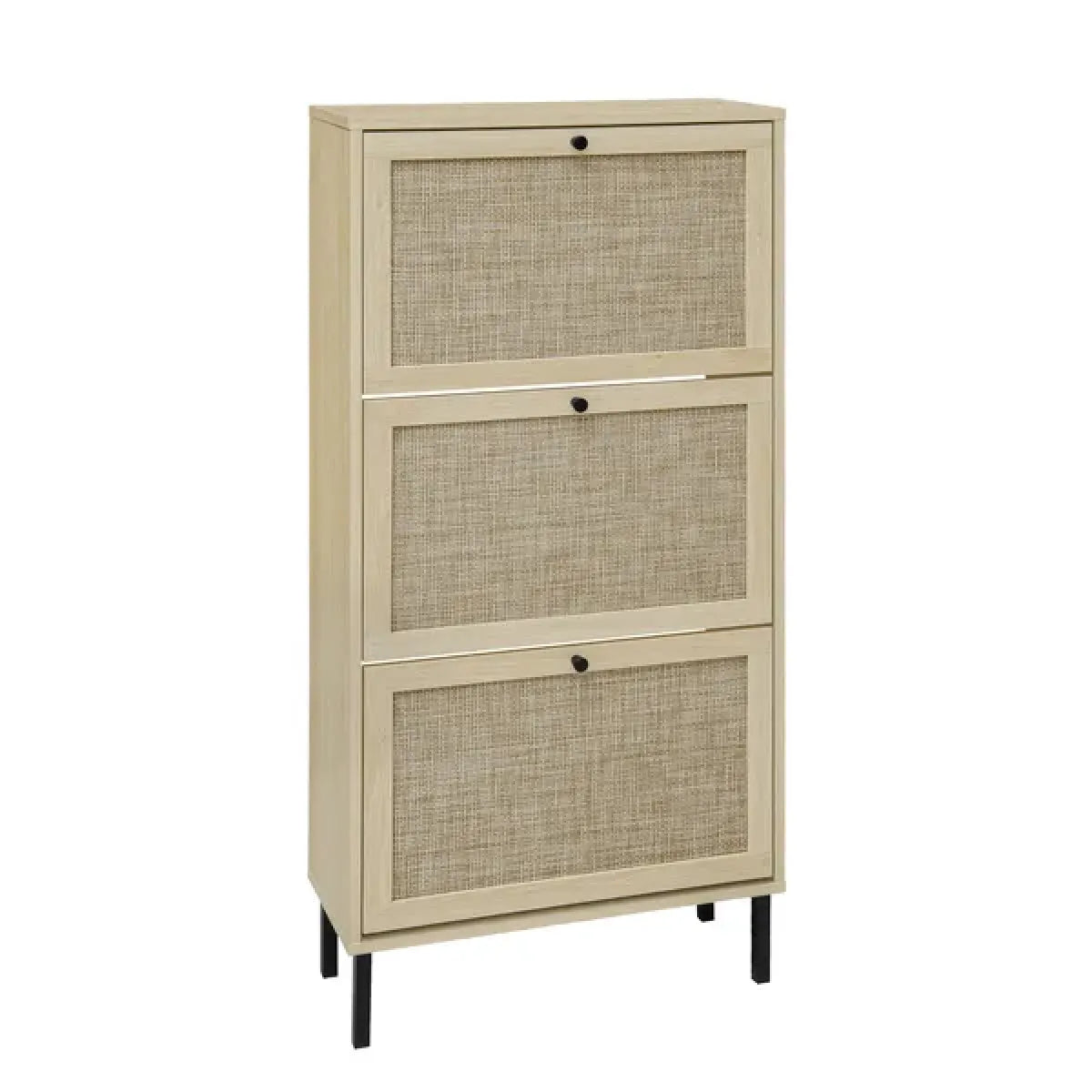 Rattan 3-Door Freestanding Shoe Storage Cabinet – view 5