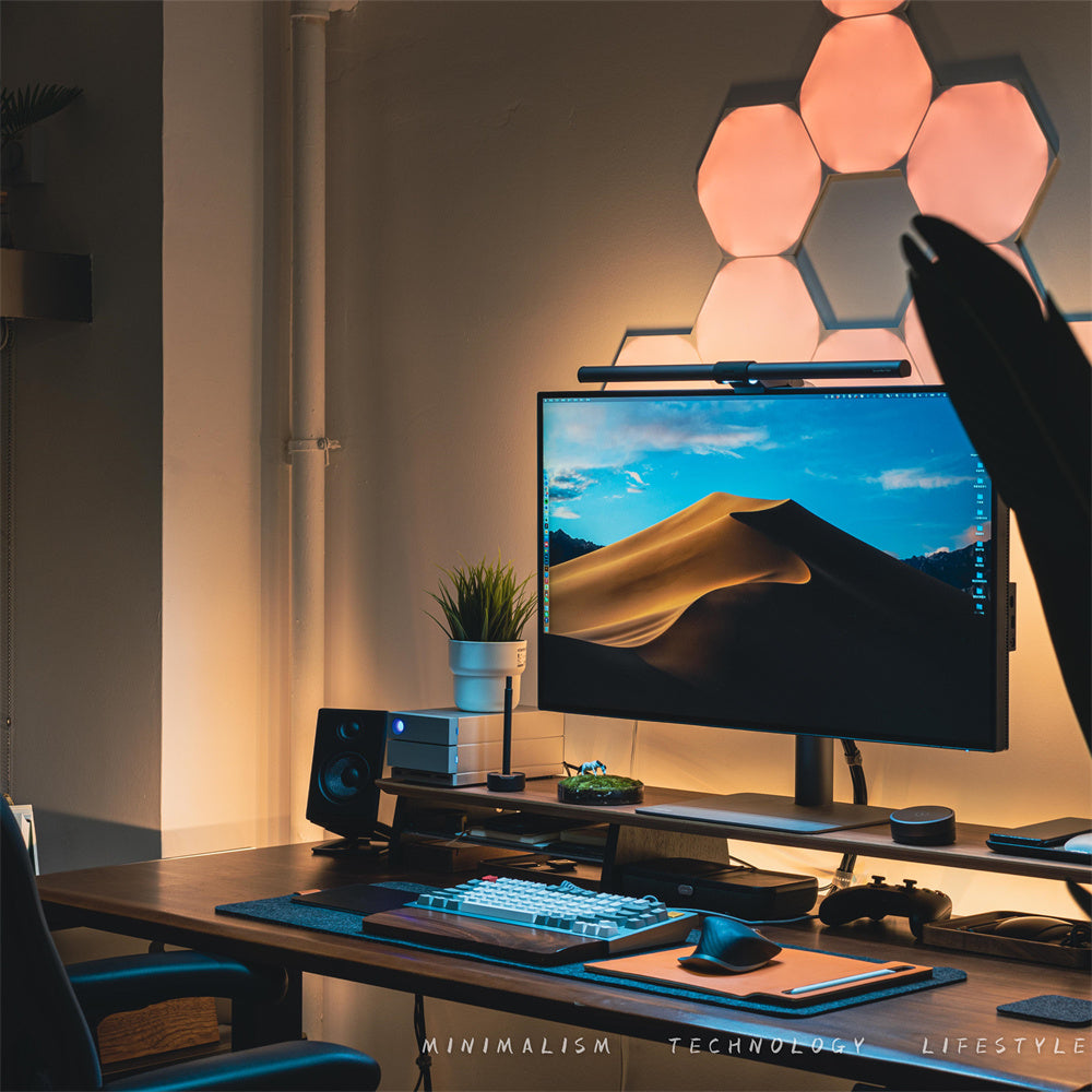 Large felt desk mat and mouse pad