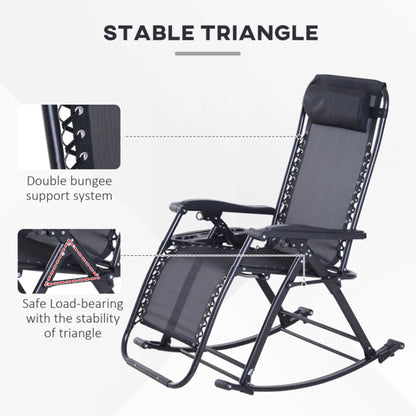 Zero-Gravity Folding Recliner Lounge Chair, Black