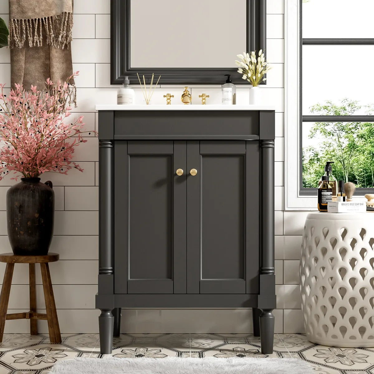 24" Bathroom Vanity with Sink, Modern Storage Cabinet – view 4
