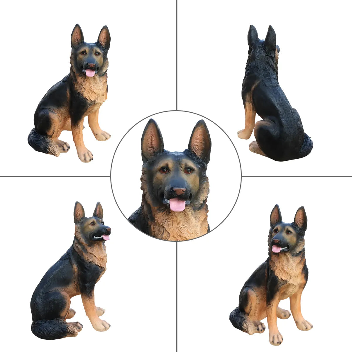 German Shepherd Garden Statue, Brown