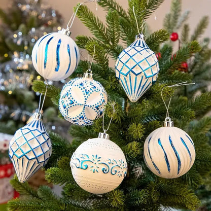 16-Piece Hand-Painted Shatterproof Christmas Ball Ornaments Set