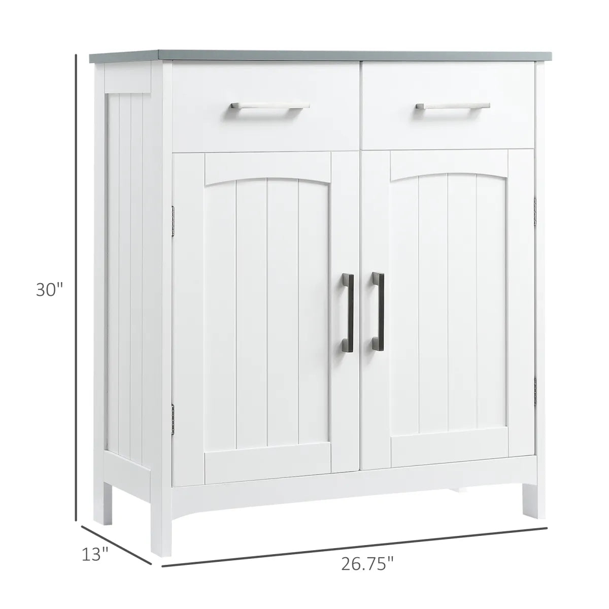 Bathroom Floor Cabinet, Freestanding Linen Cabinet, White