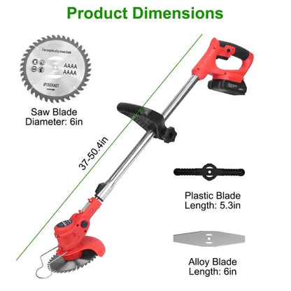 Cordless Electric Grass Trimmer – Alloy Blade