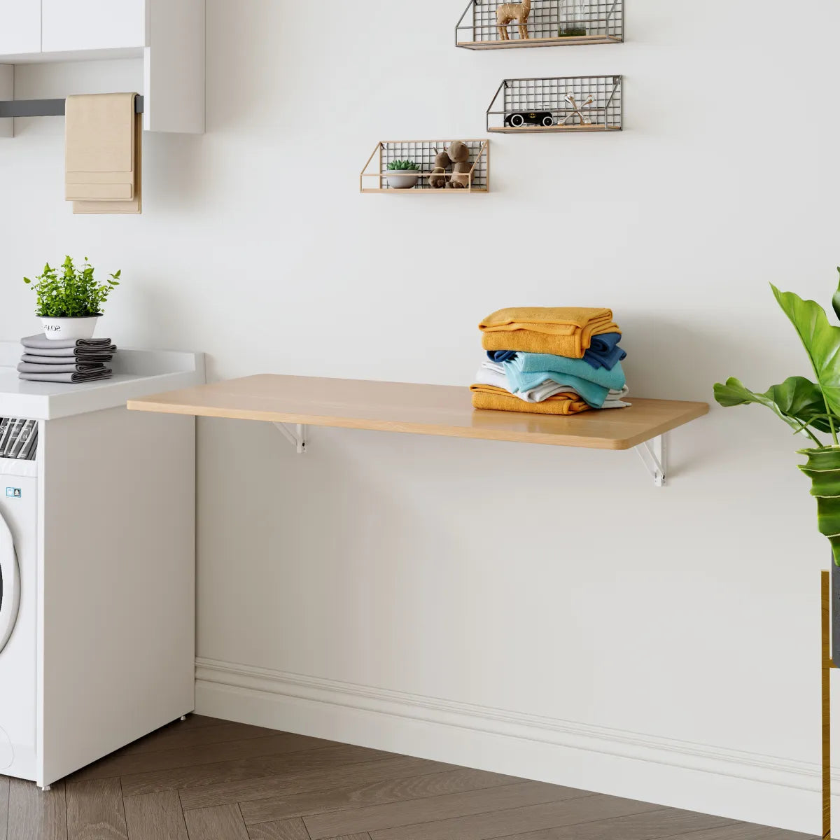 Wall-Mounted Folding Laundry Table – Fold-Down Space-Saving Shelf
