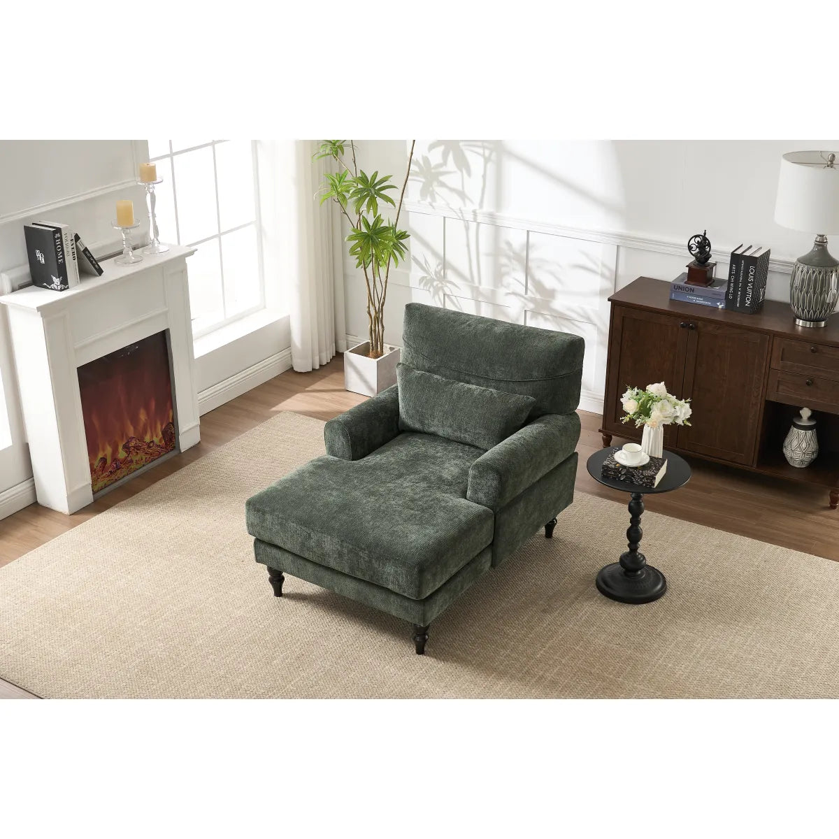 Modern Upholstered Chaise Lounge Chair – view 2