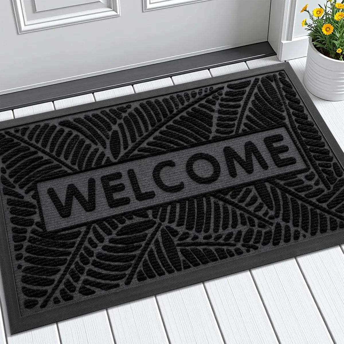 Welcome Front Door Mat – Indoor & Outdoor All-Season Entryway Doormat