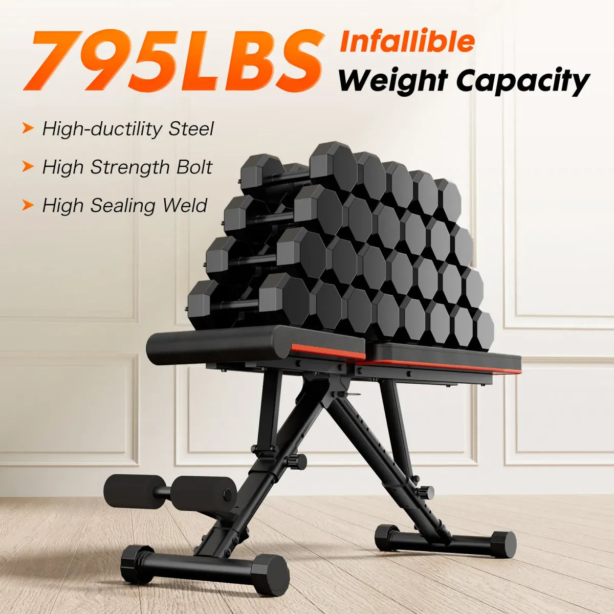 Adjustable Folding Weight Bench for Home Gym Strength Training