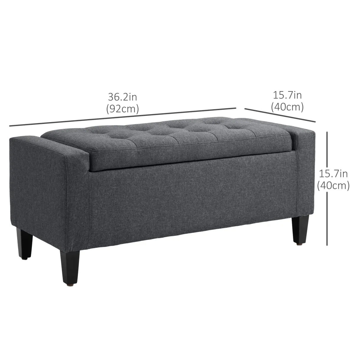 Linen Storage Ottoman Bench with Tufted Design – Upholstered Entryway and Bedroom Bench