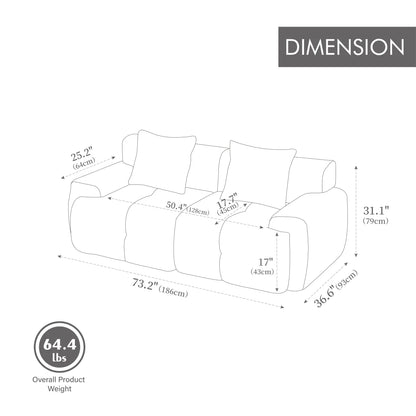 Modern Cloud Tufted Convertible Loveseat Sofa – view 5