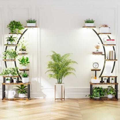 2-Pack 9-Tier Metal Plant Stand with Grow Lights, 63" Tall – view 5