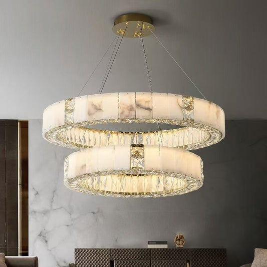 Modern crystal ring chandelier