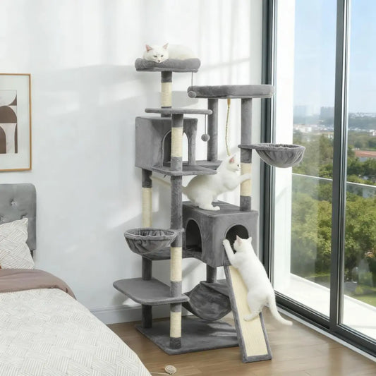 69" Multi-Level Cat Tower, Dark Gray