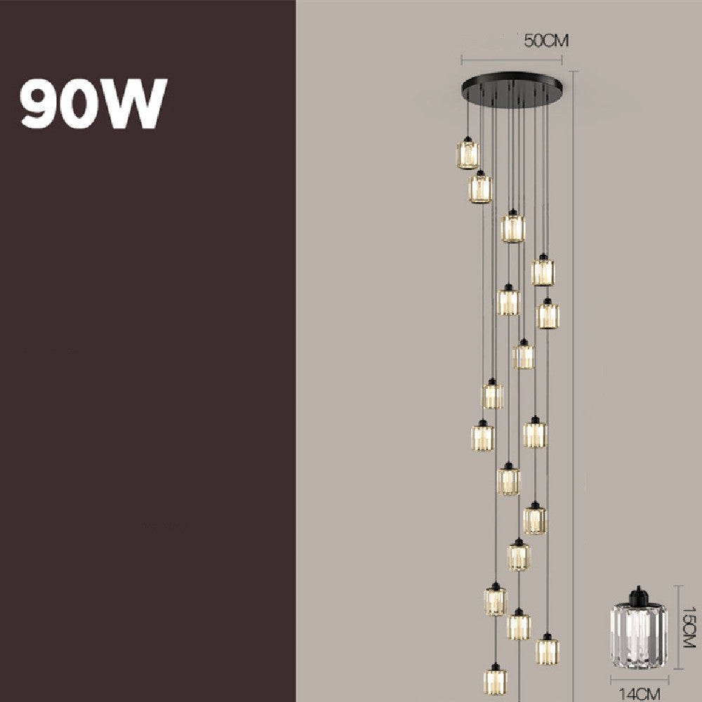 Disc-style glass chandelier, black