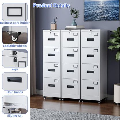 4-Drawer Lockable File Cabinet - hanging files