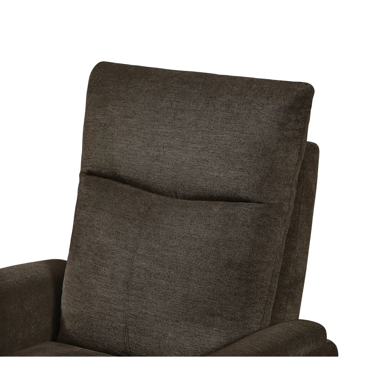 Chenille Power Recliner Chair with Side Pocket, Dark Brown