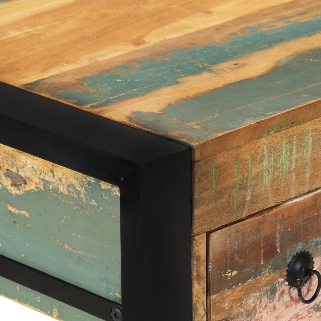 Reclaimed wood desk with steel frame