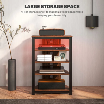 LED TV Stand Entertainment Center – Modern Media Console with Storage