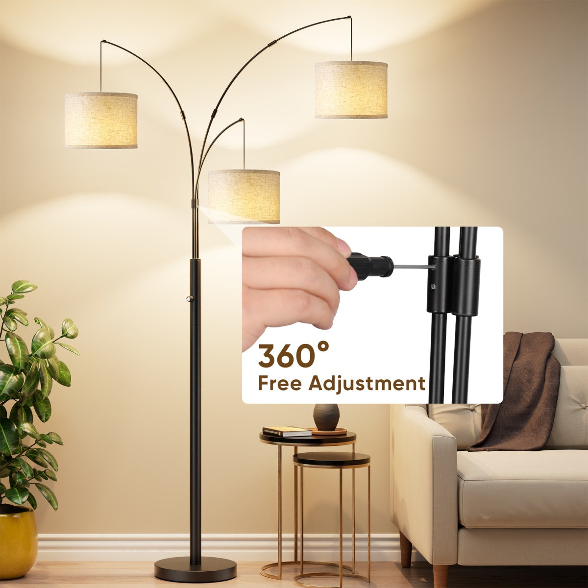 Three-Head Floor Lamp base detail