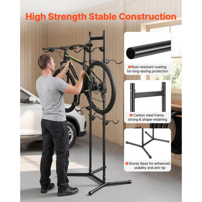 4-Bike Vertical Stand – Freestanding Space-Saving Bicycle Storage Rack