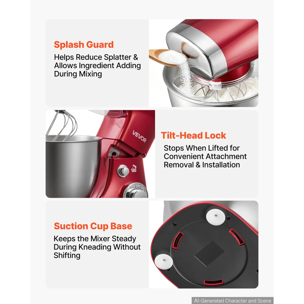 4.2 Qt Tilt-Head Stand Mixer – 400W, 6-Speed with Stainless Steel Bowl