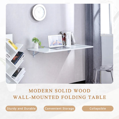 Wall-Mounted Folding Desk, White