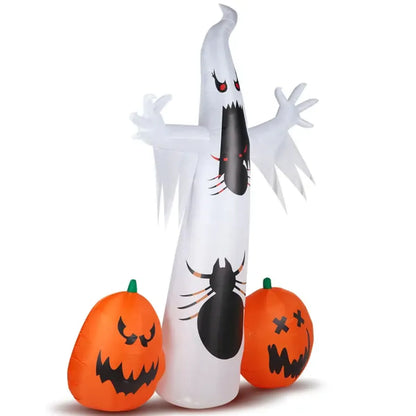 Giant Halloween Inflatable Ghost, Spider and Pumpkin Outdoor Decoration with LED Lights