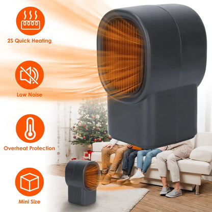 500W Portable Desktop Space Heater – Quiet Personal Fan Heater