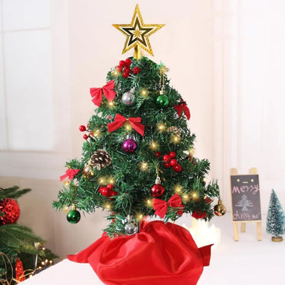 Tabletop Mini Christmas Tree Set with 50 LED Lights and Ornaments