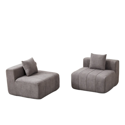 Chenille Modular Sofa Section with Pillows – view 3