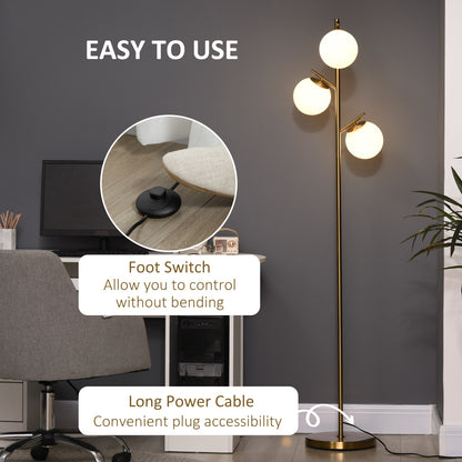 3-Light Tree Floor Lamp - base and foot switch