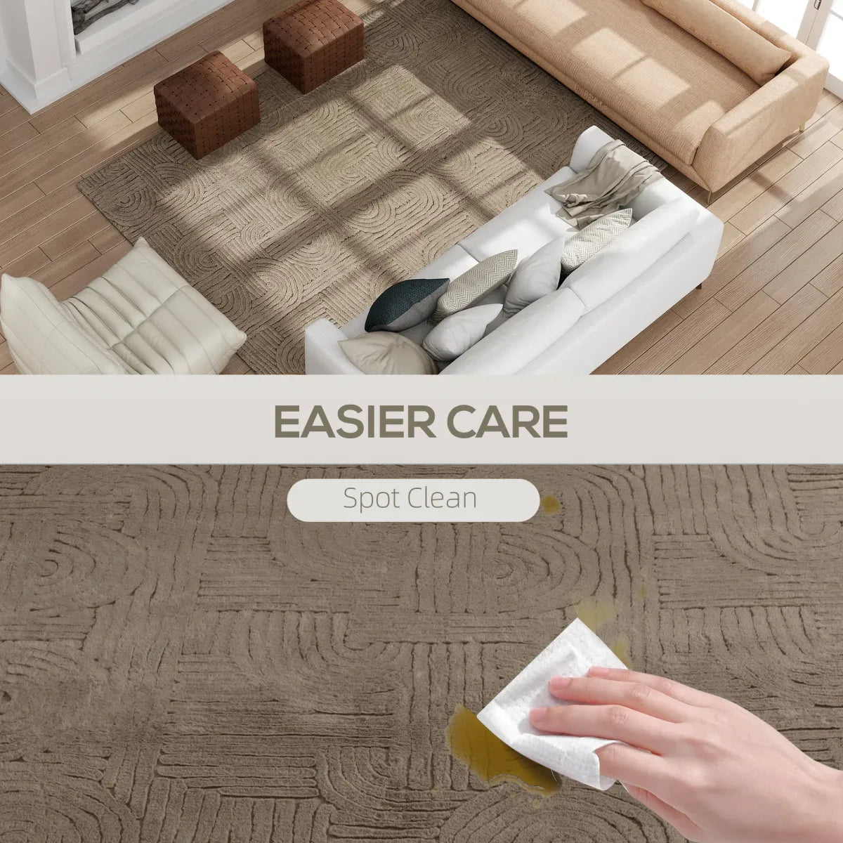 Faux Fur Area Rug – Soft Plush Shag Rug for Living Room and Bedroom
