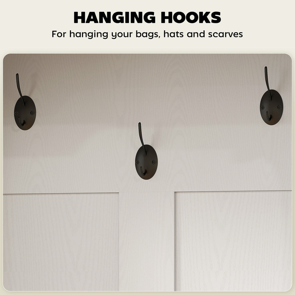 Hall Tree shoe storage detail