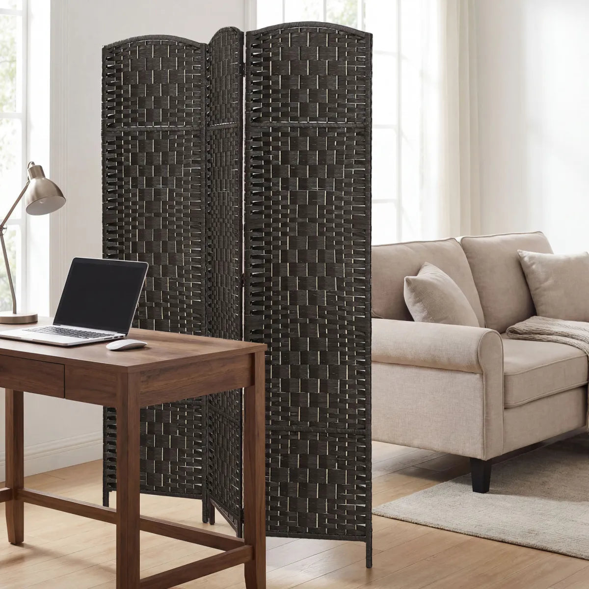 Folding Room Divider Screen, Coffee – view 4