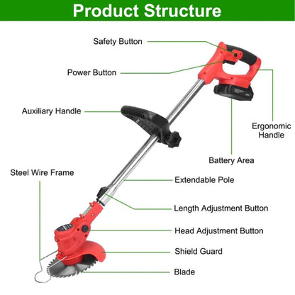 Cordless Electric Grass Trimmer – Alloy Blade