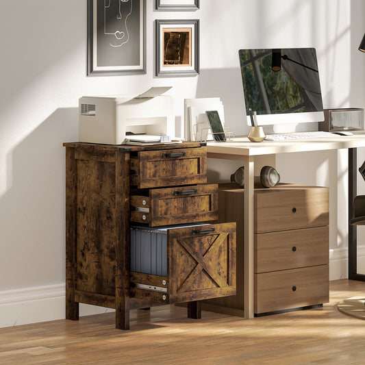 Rustic farmhouse 3-drawer file cabinet