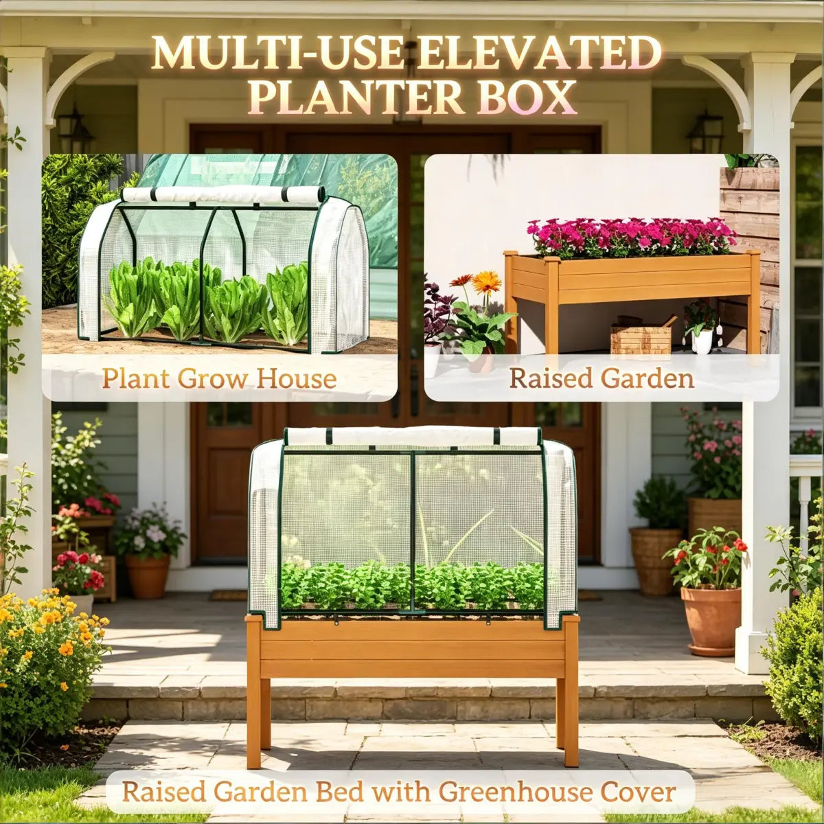 Raised Garden Bed Planter Box, Sand