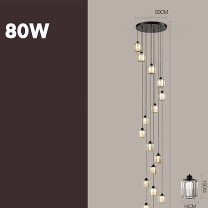 Disc-style glass chandelier, black
