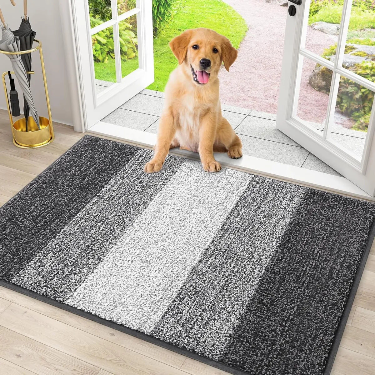 Absorbent Dog Door Mat – Non-Slip Muddy Paws Entryway Mat