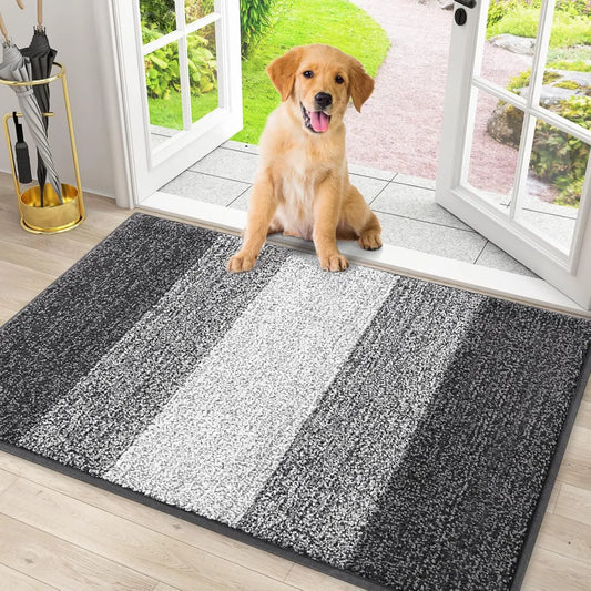 Absorbent Dog Door Mat – Non-Slip Muddy Paws Entryway Mat