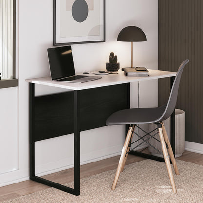 Sorina writing desk, white and light oak