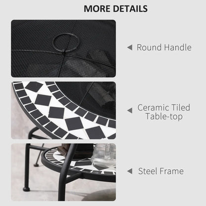 30" Round Fire Pit Dining Table – 3-in-1 Wood-Burning with Ice Bucket